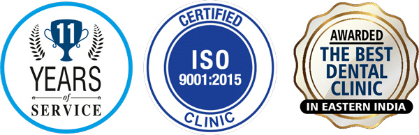 Awards: 11+ years of service, ISO 9001:2015 certified clinic, awarded Best Dental Clinic in Eastern India